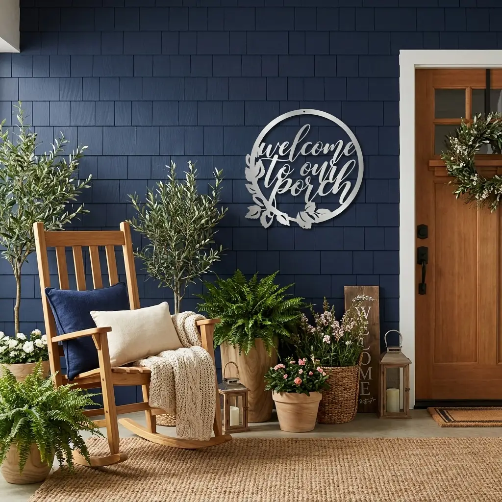Welcome to Our Porch Indoor Outdoor Steel Wall Sign