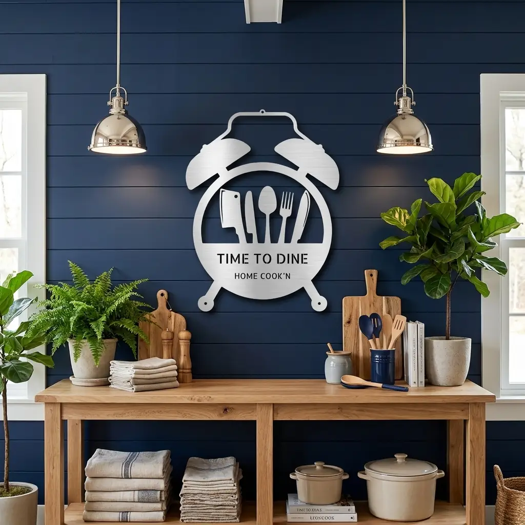 Food Time Kitchen Timer Custom Name Indoor Outdoor Steel Wall Sign