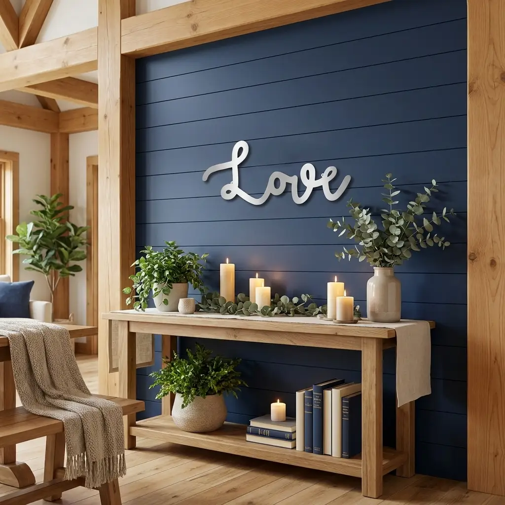 Love Script Metal Word Art Wall Sign