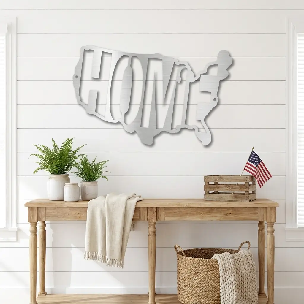 USA Home Indoor Outdoor Steel Wall Sign