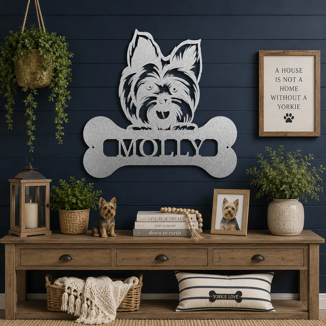 Choose Your Dog Breed Personalized Metal Wall Art – Custom Dog Name Sign, Dog Lover Gift, Laser Cut Steel Wall Hanging