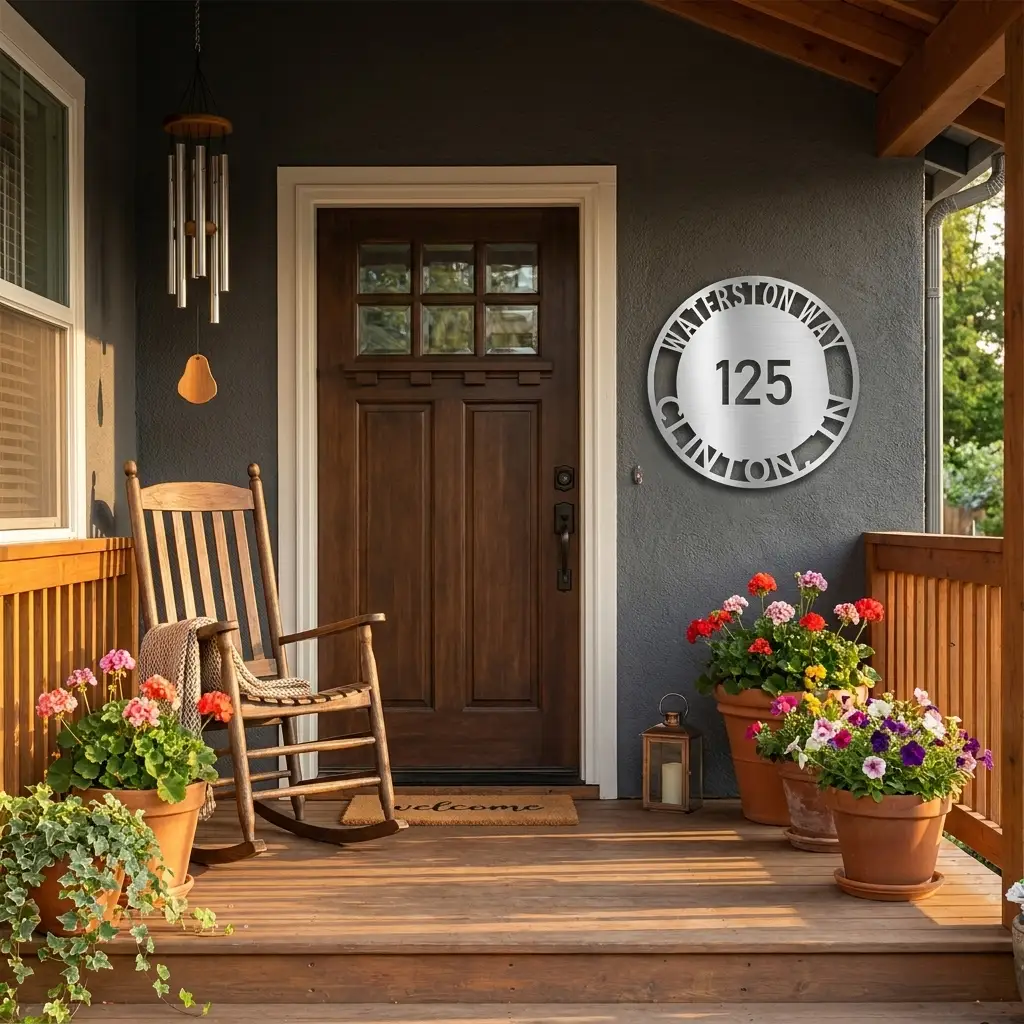 Personalized Address Sign, Custom House Number Sign, Outdoor Metal Address Plaque, Modern House Sign, Housewarming Gift