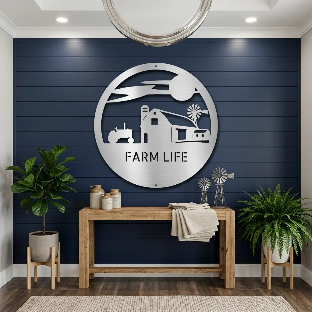 Personalized Farm Life Metal Sign – Custom Farm Name Sign – Rustic Farmhouse Wall Decor – Barn & Ranch Metal Art