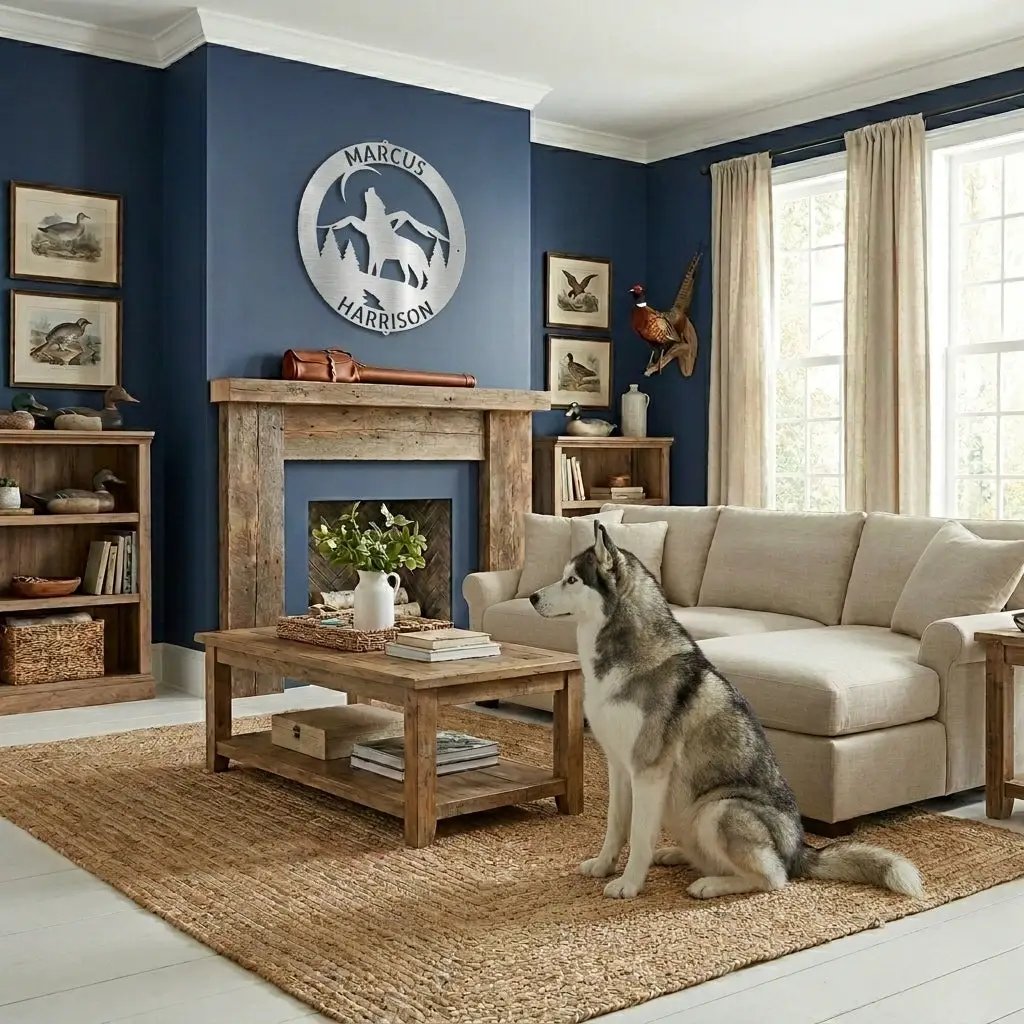 Personalized Howling Wolf Metal Wall Art Sign - Custom Name Laser Cut Decor for Home, Cabin, Lodge - Unique Rustic Wildlife Gift