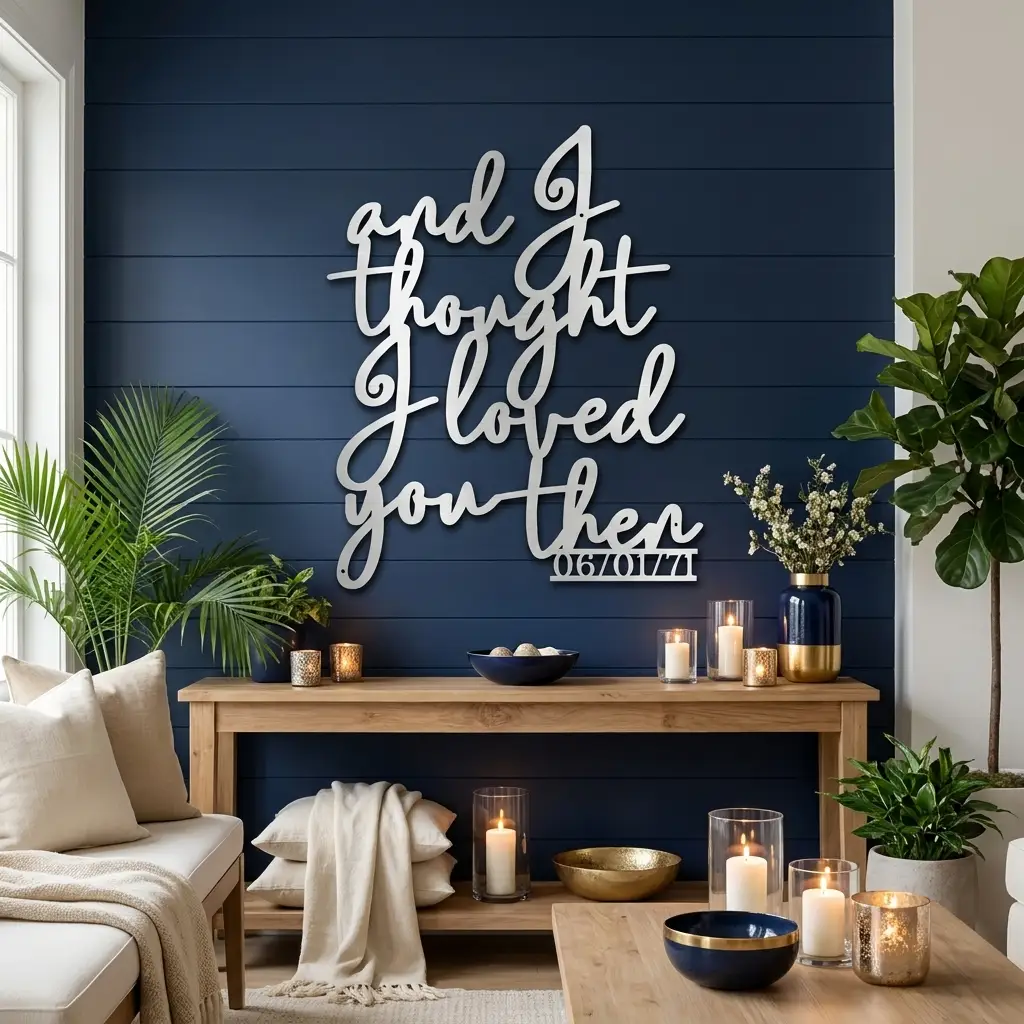 And I Thought I Loved You Then Metal Wall Art – Personalized Wedding Date Sign – Anniversary Gift – Romantic Script Metal Decor
