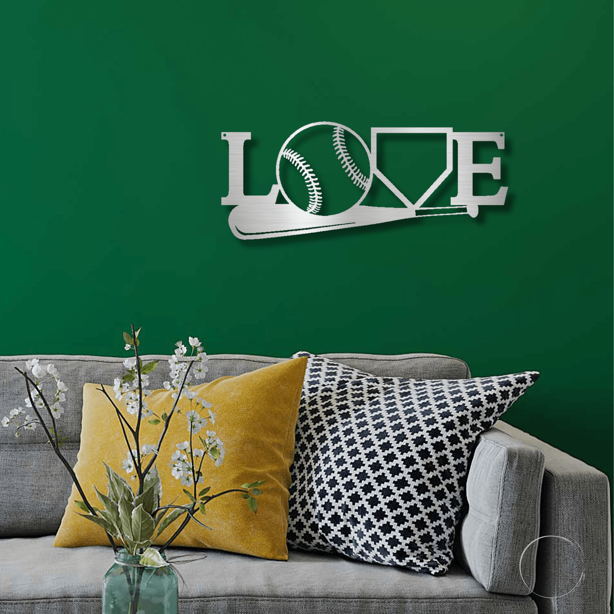 Baseball Love the Game Metal Art Wall Sign - Mallard Moon Gift Shop