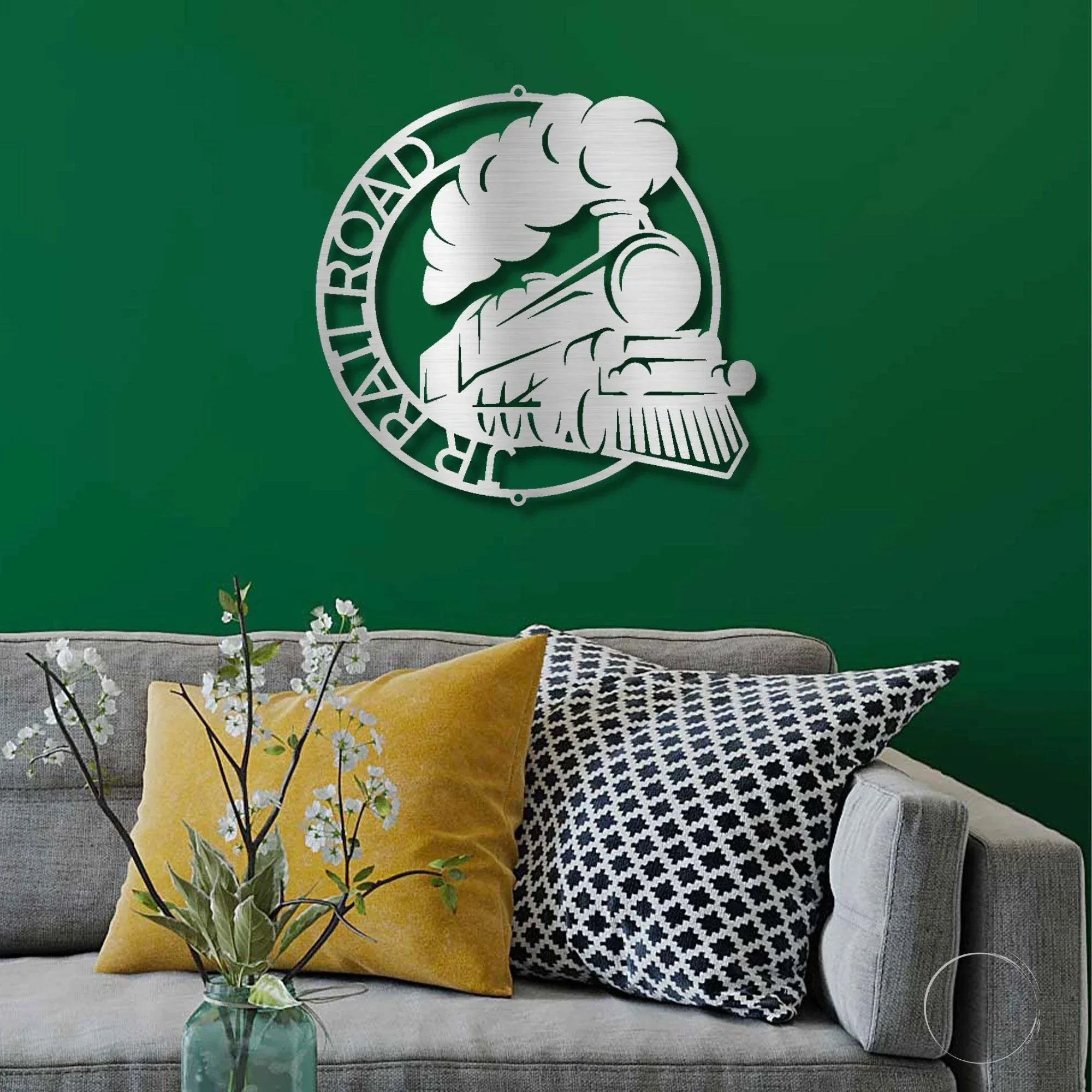 Steam Locomotive Train Custom Name Metal Art Wall Sign