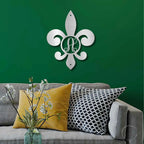 Fleur De Lis Personalized Initial Metal Art Wall Sign