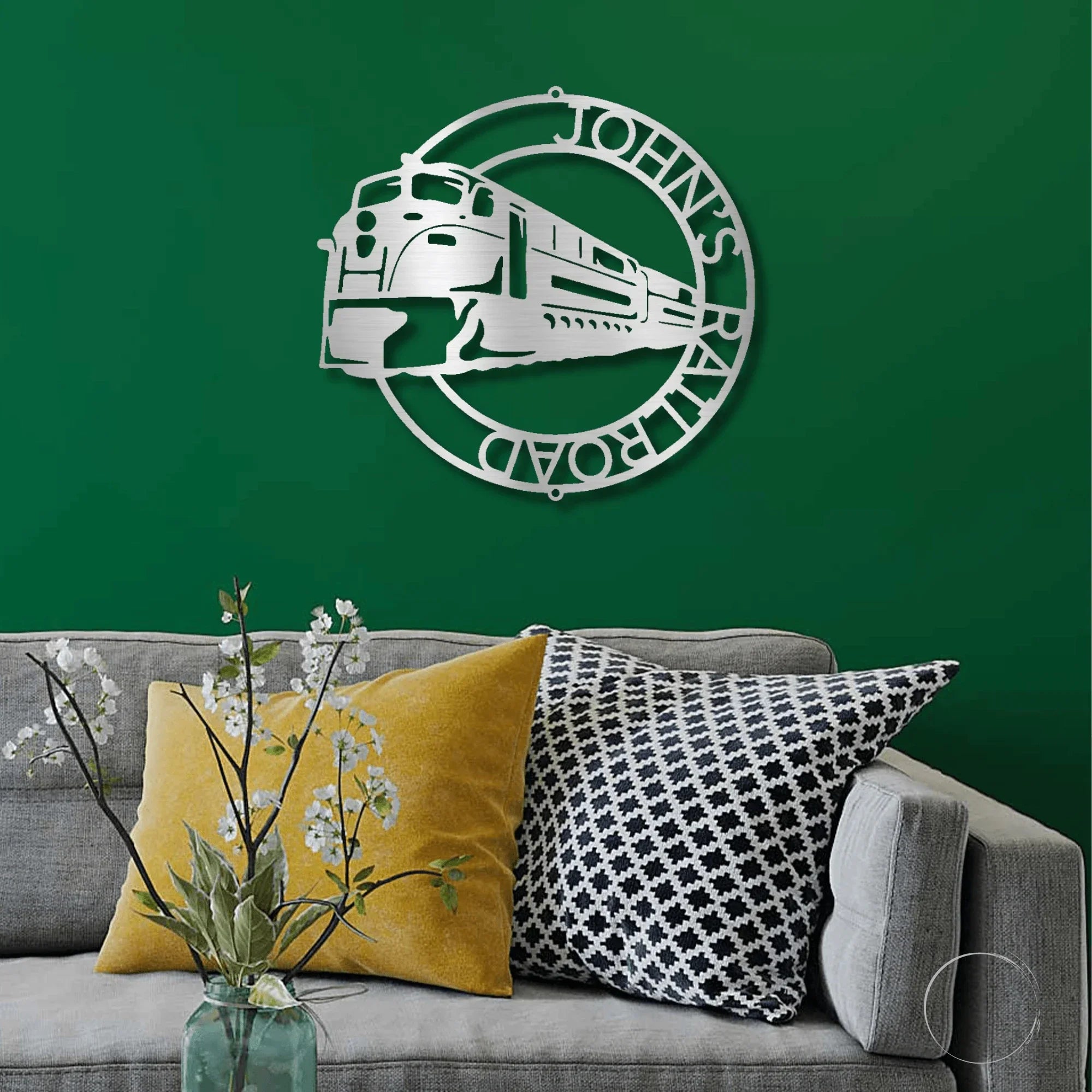 Train Ring Personalized Metal Art Steel Wall Sign