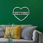 Custom Heart Shaped Monogram Personalized Steel Wall Sign