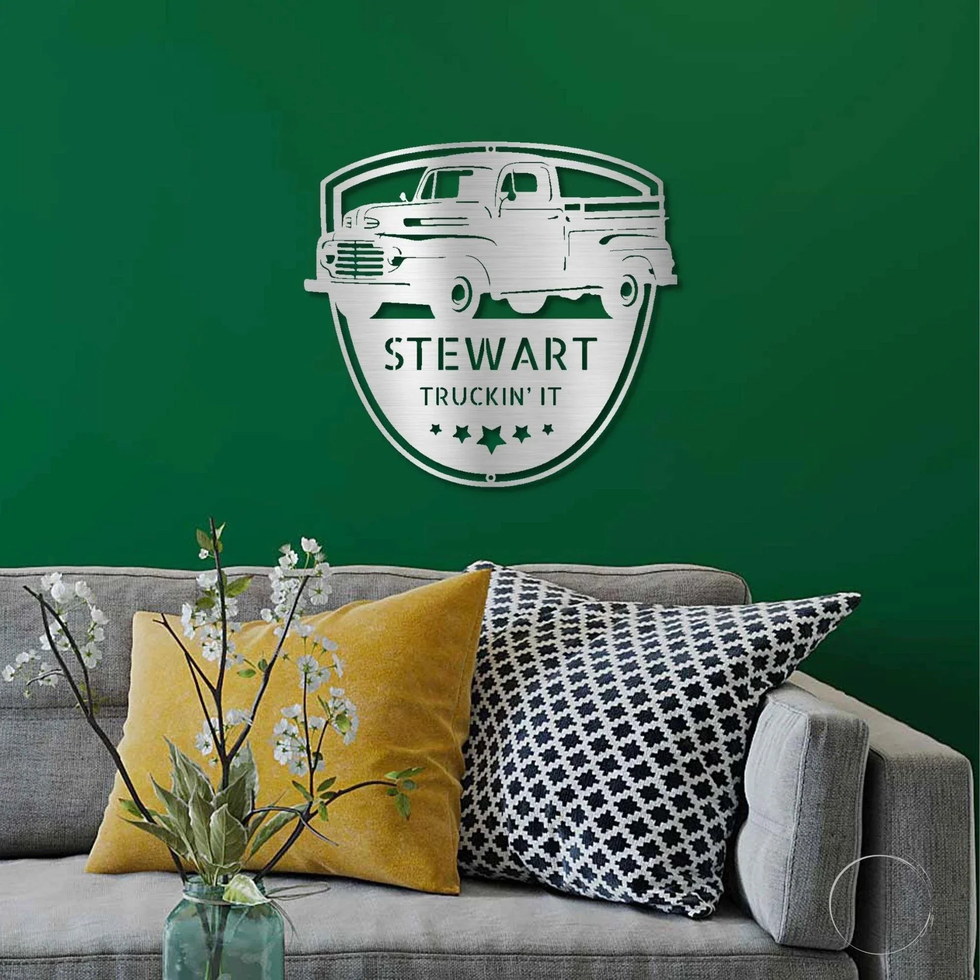 Classic Pickup Truck Personalized Steel Wall Sign