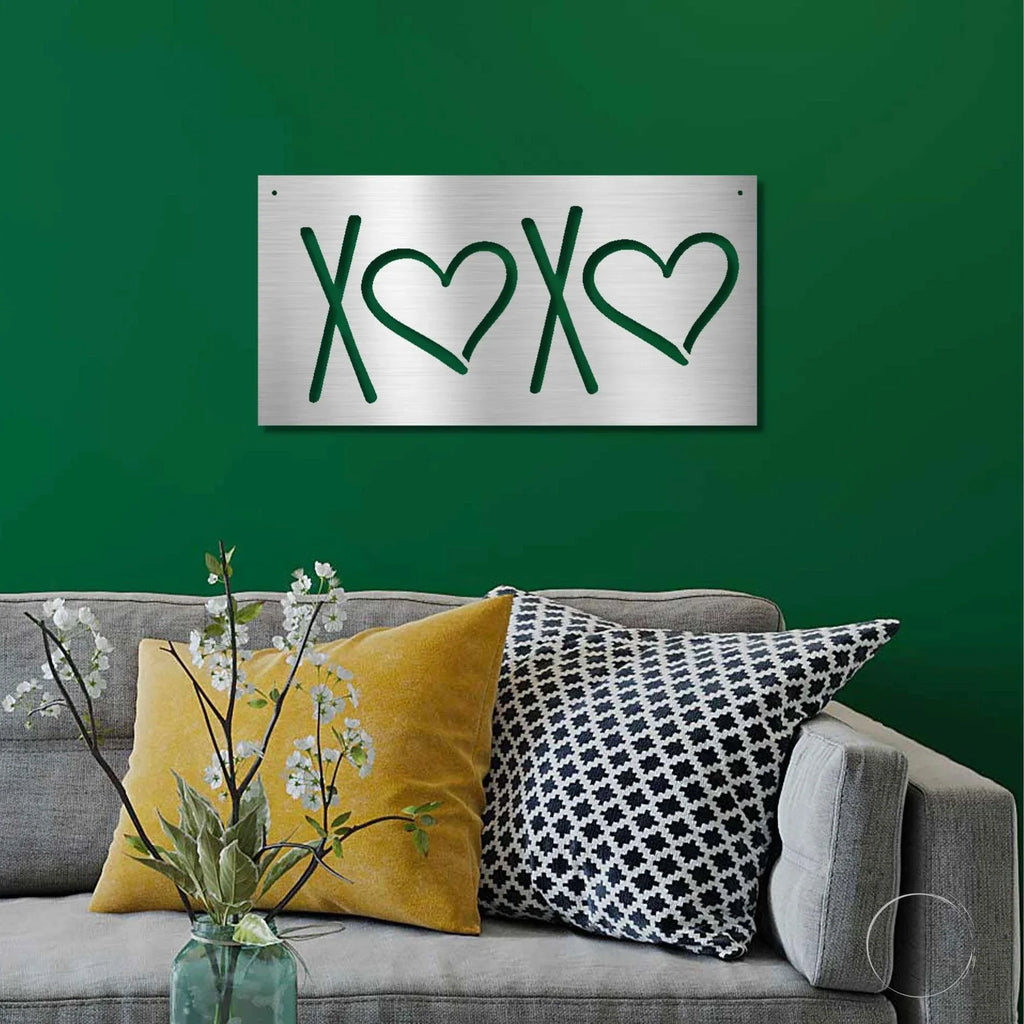 XOXO Hugs and Kisses Indoor Outdoor Steel Wall Sign