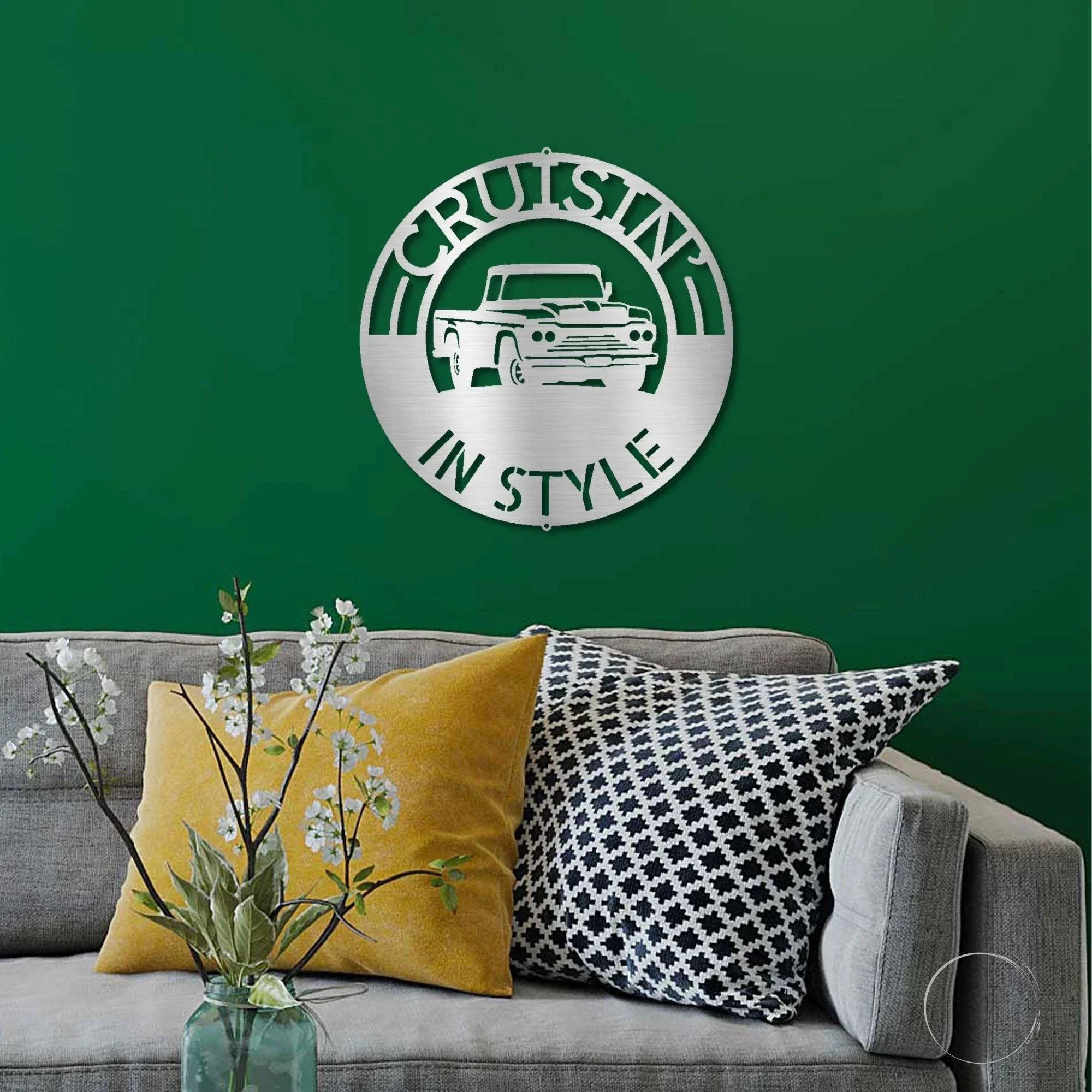 Classic Pickup Truck Personalized Indoor Outdoor Steel Sign Wall Sign
