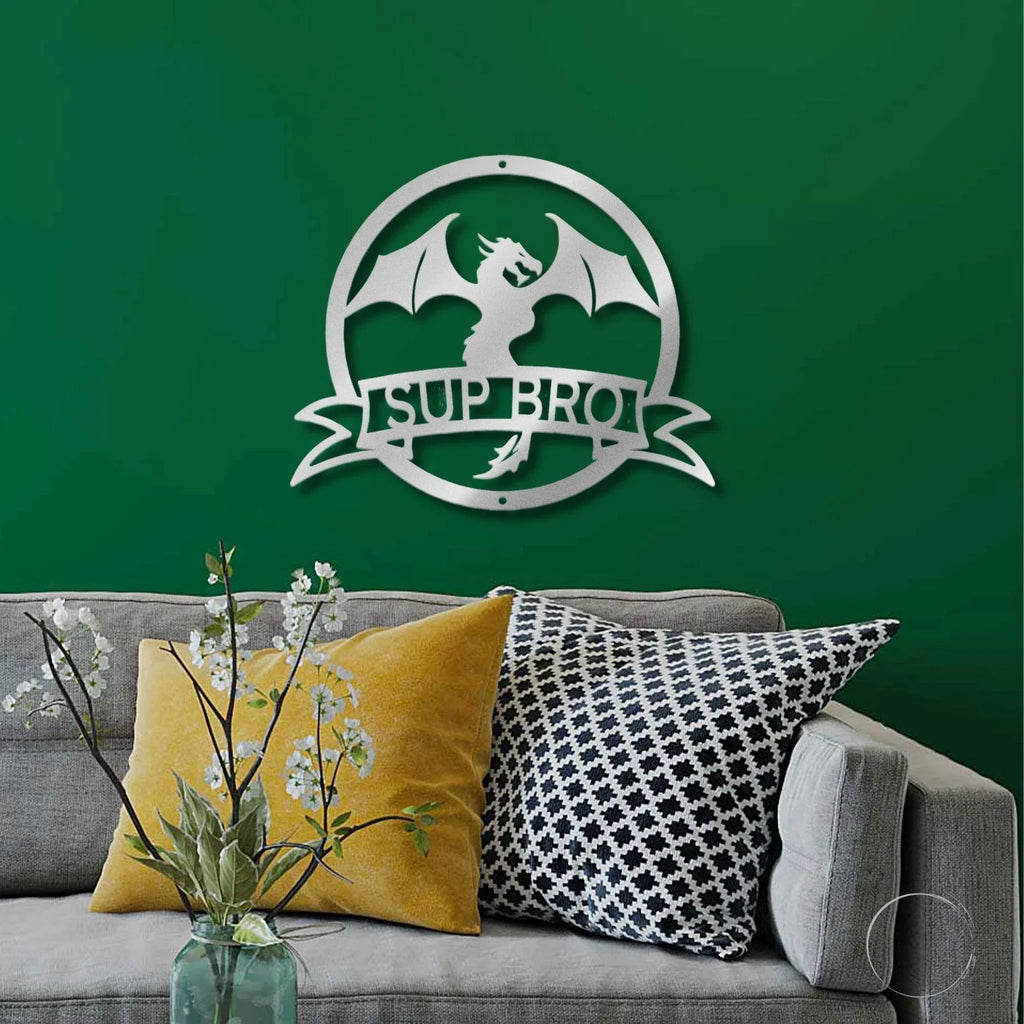 Dragon Banner Personalized Name Metal Art Wall Sign