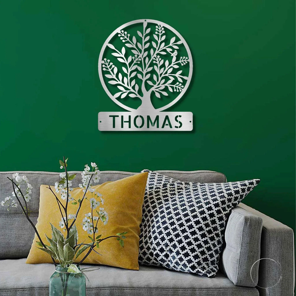 Personalized Tree of Life Metal Wall Sign: Celebrate Your Roots