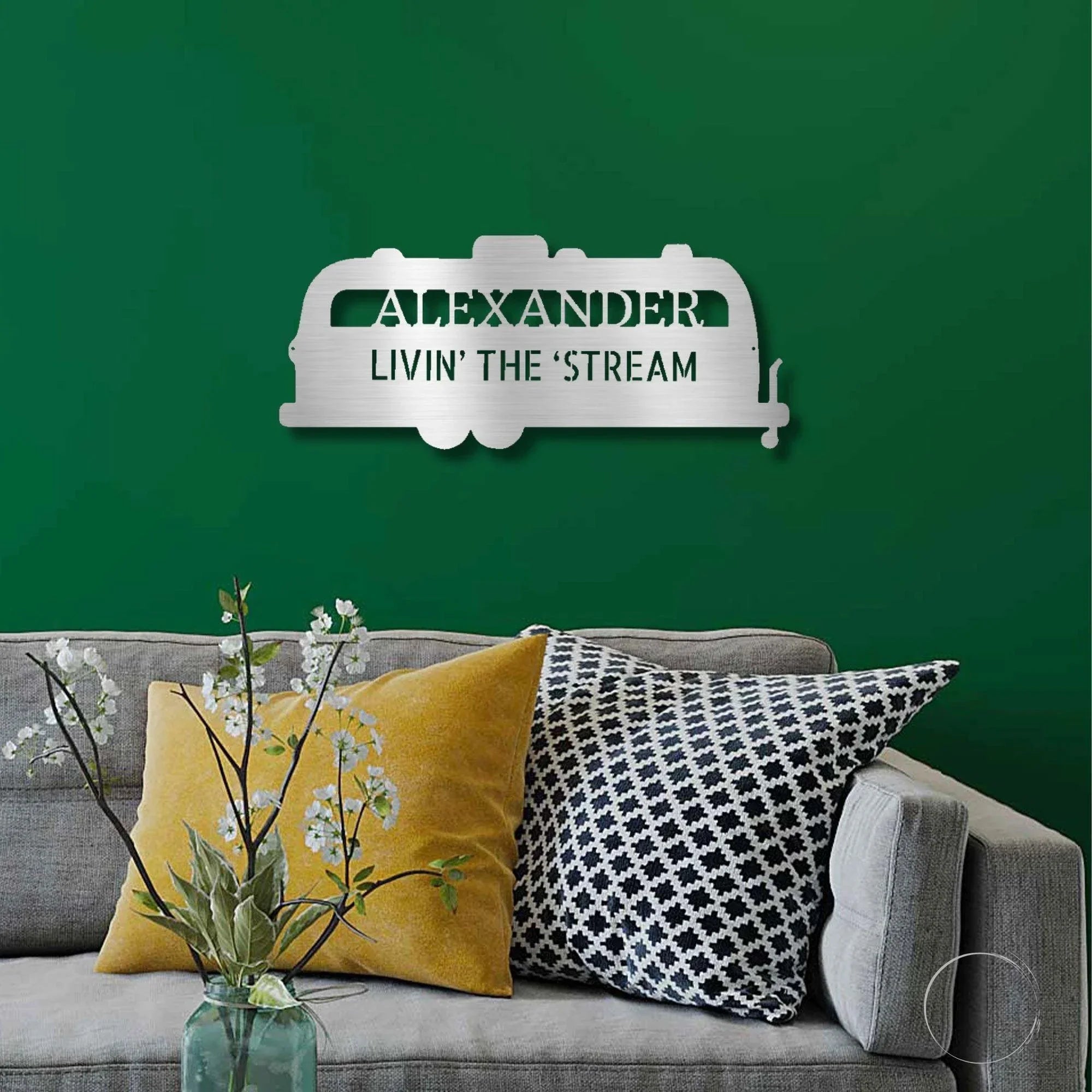 Airstream RV Custom Text Monogram Wall Sign Metal Art