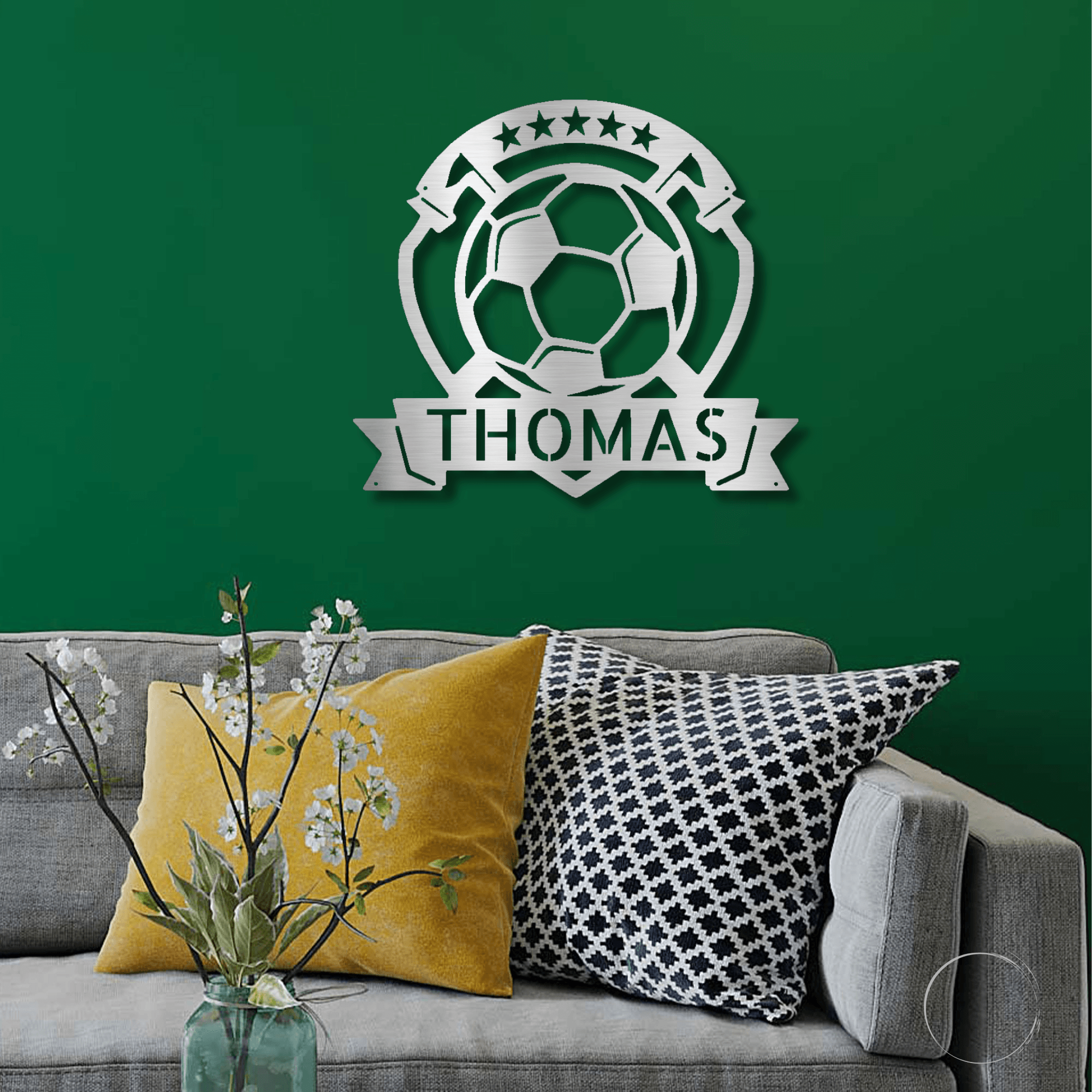 Soccer Plaque Custom Name Steel Wall Sign - Mallard Moon Gift Shop