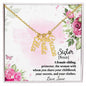 Sister A Female Sibling Personalized Vertical Name Pendant Necklace - Mallard Moon Gift Shop
