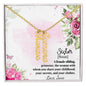 Sister A Female Sibling Personalized Vertical Name Pendant Necklace - Mallard Moon Gift Shop