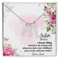 Sister A Female Sibling Personalized Vertical Name Pendant Necklace - Mallard Moon Gift Shop