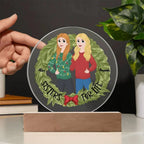 Sister Holiday Gift- Sisters are for Life Personalized Circle Acrylic Plaque