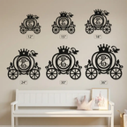Personalized Fairytale Pumpkin Carriage Metal Wall Art | Custom Initial Princess Carriage Sign | Monogram Metal Decor | Made in USA