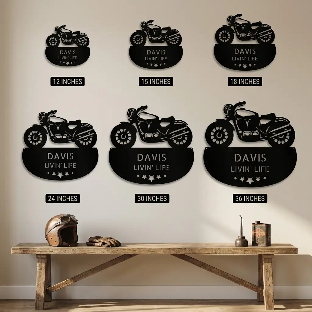 Motorcycle Personalized Metal Wall Art | Custom Biker Garage Sign | Motorcycle Metal Decor | Man Cave Wall Art | Rider Gift | Made in USA