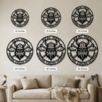 Personalized Viking Metal Wall Art | Custom Norse Warrior Sign | Viking Helmet & Battle Axes Steel Wall Decor | Custom Family Name Sign | Made in USA