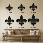 Personalized Fleur De Lis Metal Wall Art – Custom Name Sign – Louisiana Decor – Saints Inspired Wall Decor – Family Name Steel Sign