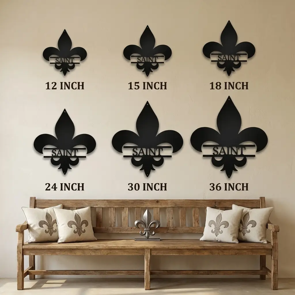 Personalized Fleur De Lis Metal Wall Art – Custom Name Sign – Louisiana Decor – Saints Inspired Wall Decor – Family Name Steel Sign