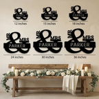 Personalized Mr & Mrs Metal Wall Art | Custom Family Name Sign | Wedding Metal Decor | Anniversary Gift | Last Name Steel Wall Hanging | Made in USA