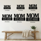Personalized Mom Est. Year Metal Wall Art | Custom Mother's Day Gift | Mom Established Sign | Metal Home Decor | Made in USA