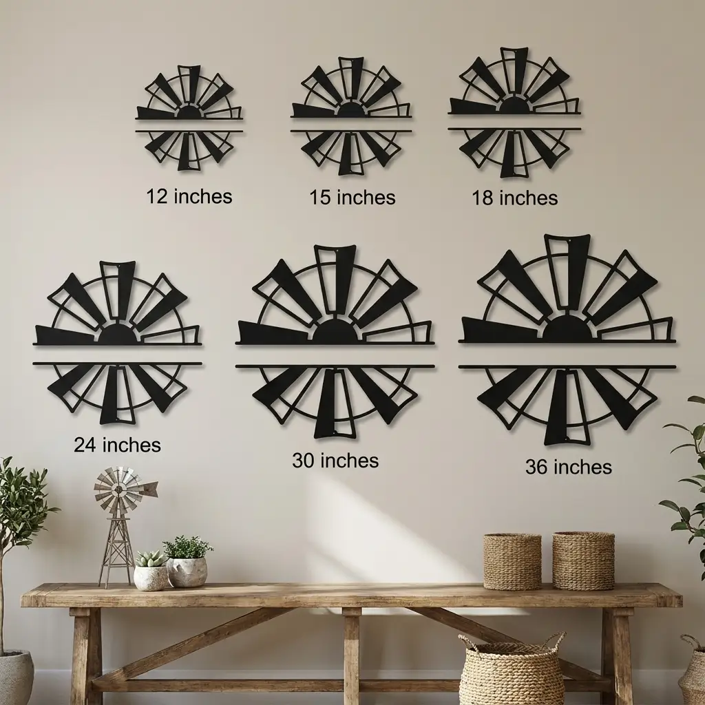 Windmill Cutom Metal Art Rustic Farmhouse