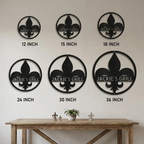 Personalized Fleur de Lis Metal Wall Art | Custom Name Metal Sign | French Country Decor | Family Name Sign | Made in USA
