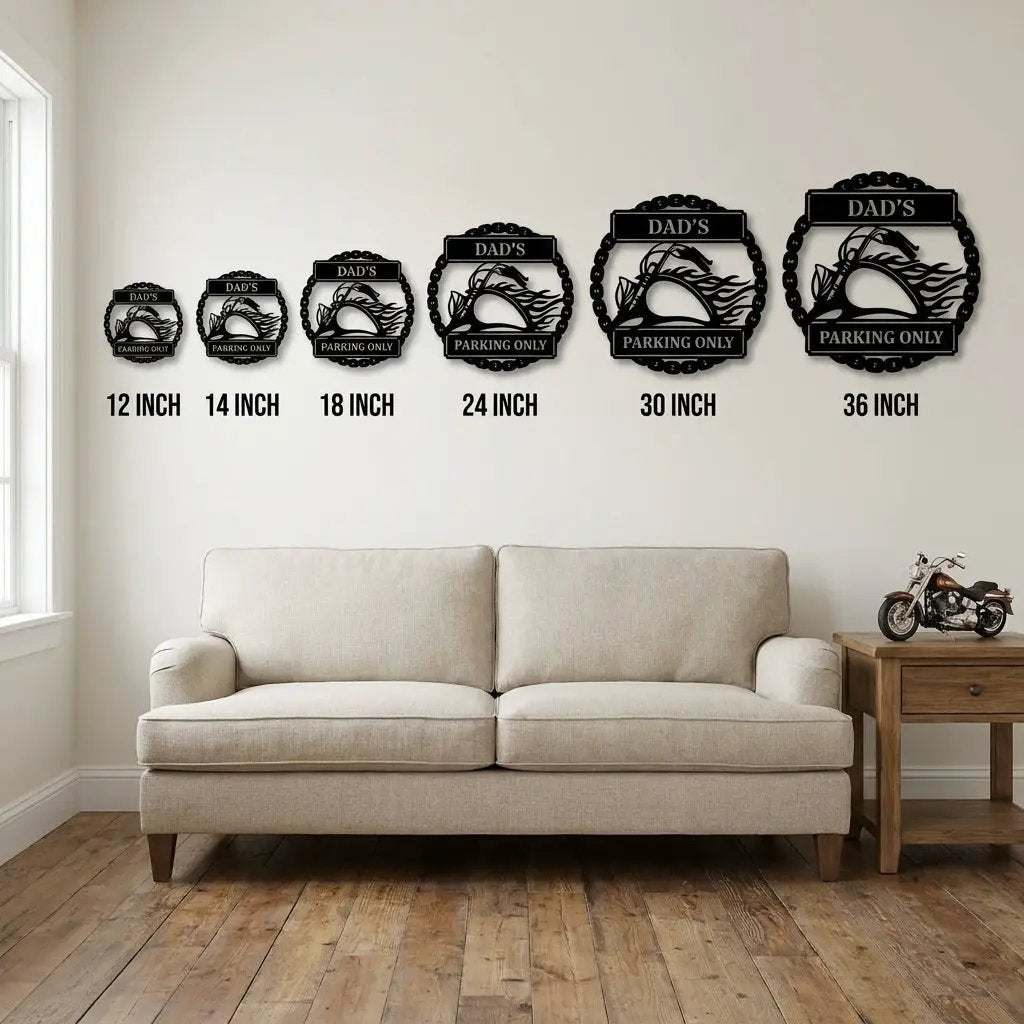 Personalized Motorcycle Metal Wall Art Sign – Custom Biker Name Sign – Garage Wall Decor – Man Cave Motorcycle Gift