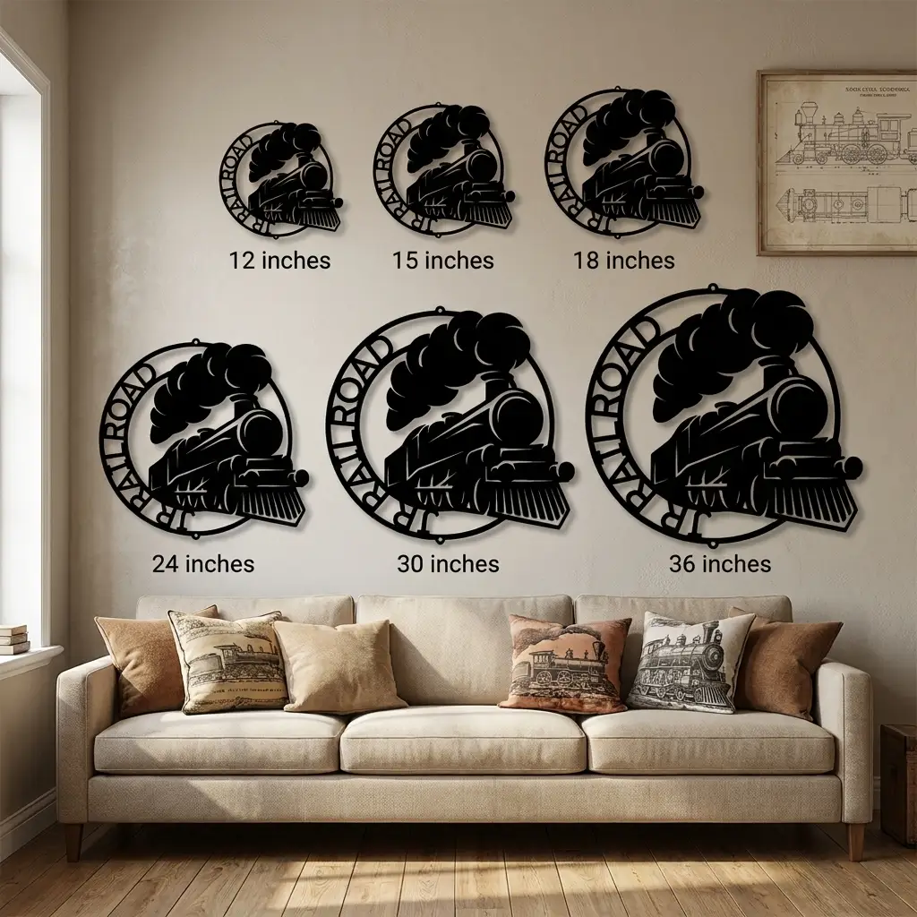 Personalized Steam Locomotive Metal Wall Art – Custom Railroad Train Name Sign – Vintage Train Decor – Railroad Enthusiast Gift