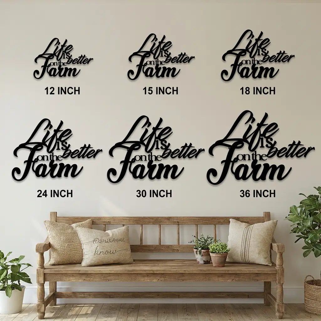 Life is Better on the Farm Quote Indoor Outdoor Steel Wall Sign