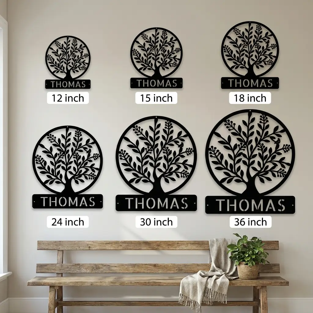 Personalized Tree of Life Metal Wall Sign: Celebrate Your Roots