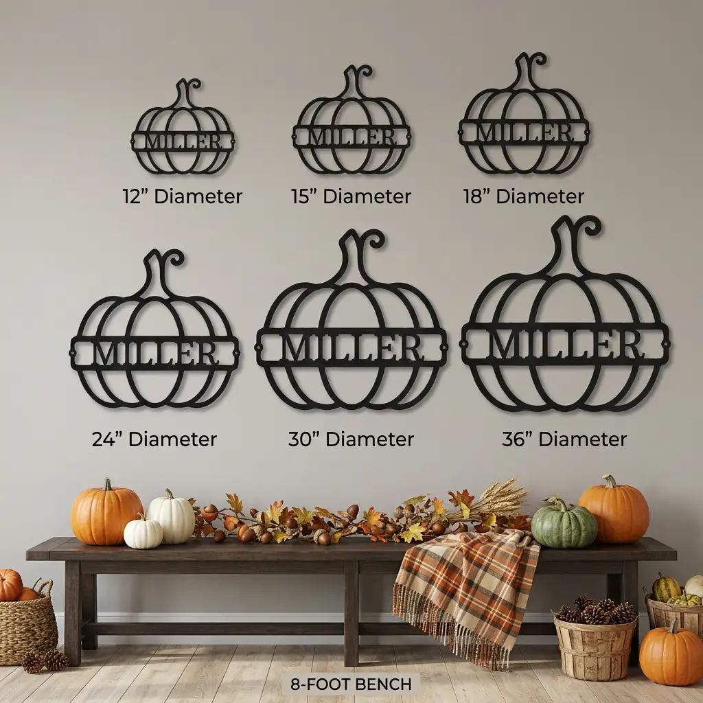 Personalized Pumpkin Metal Sign | Custom Fall Name Sign | Pumpkin Wall Decor | Autumn & Thanksgiving Metal Art | Housewarming Gift | Made in USA