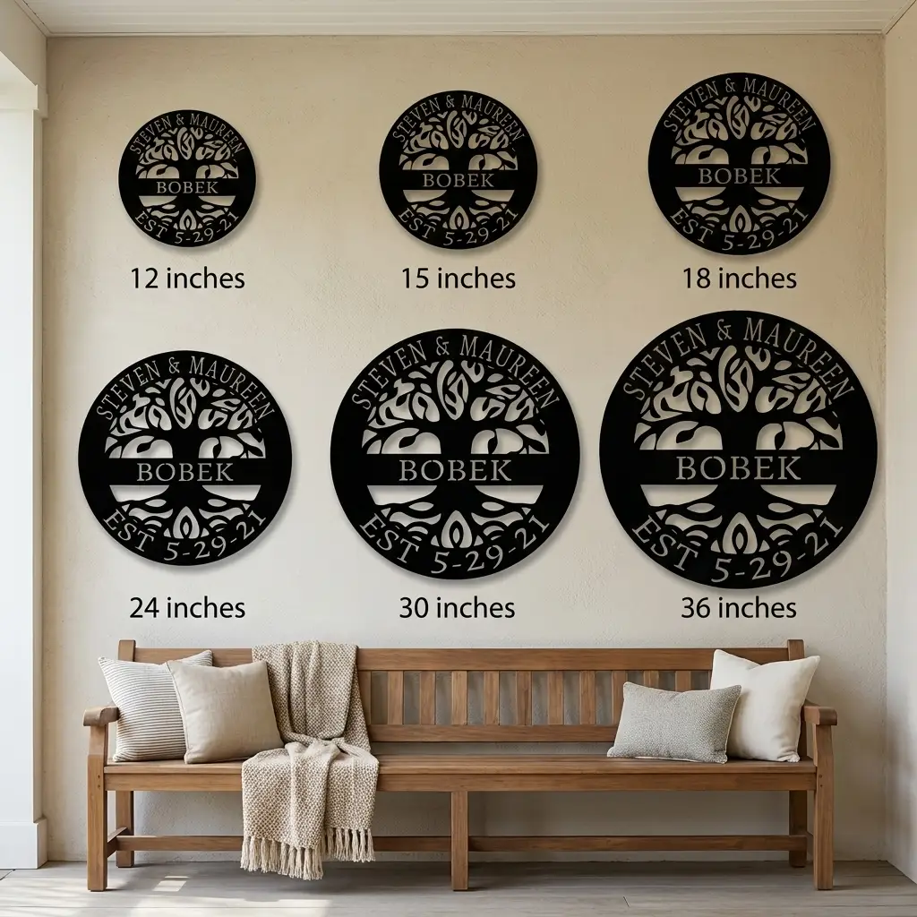 Personalized Tree of Life Metal Wall Art | Custom Family Name & Established Date Sign