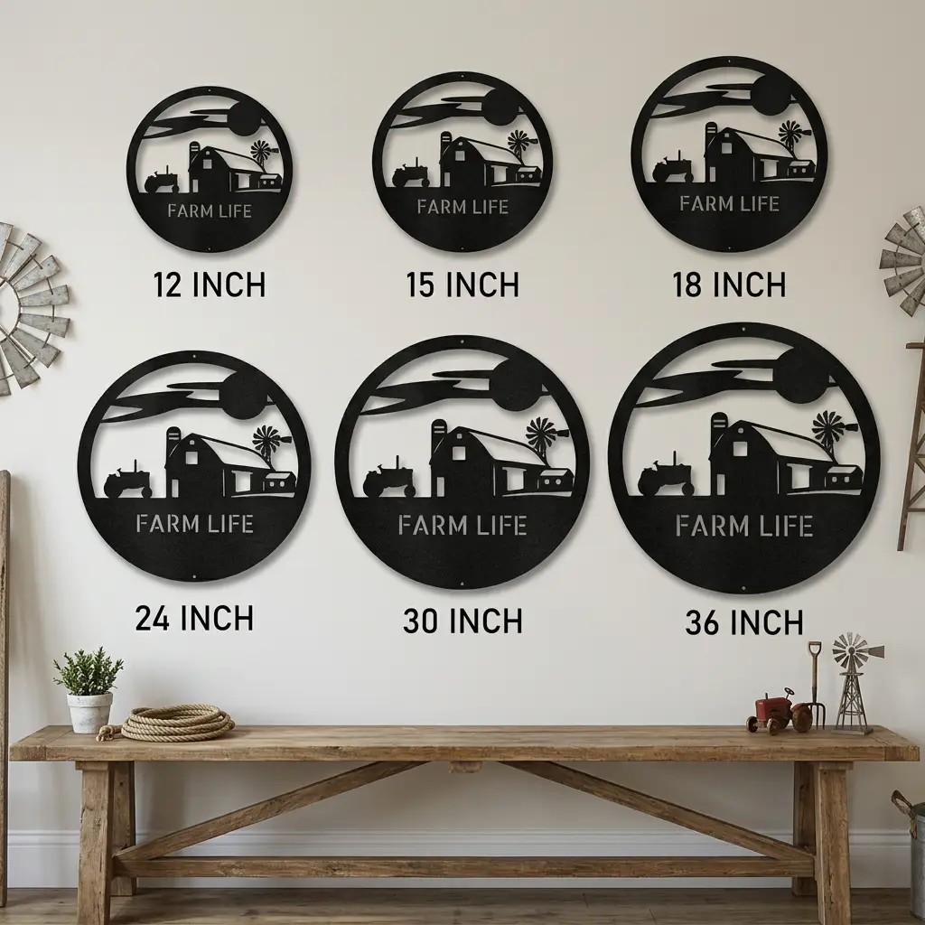 Personalized Farm Life Metal Wall Art | Custom Family Name Farm Sign | Barn, Tractor & Windmill Metal Decor | Rustic Farmhouse Wall Hanging | Made in USA