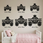 Personalized Fairytale Carriage Metal Wall Art | Custom Name Princess Carriage Sign | Girls Bedroom Decor | Whimsical Metal Wall Art | Made in USA