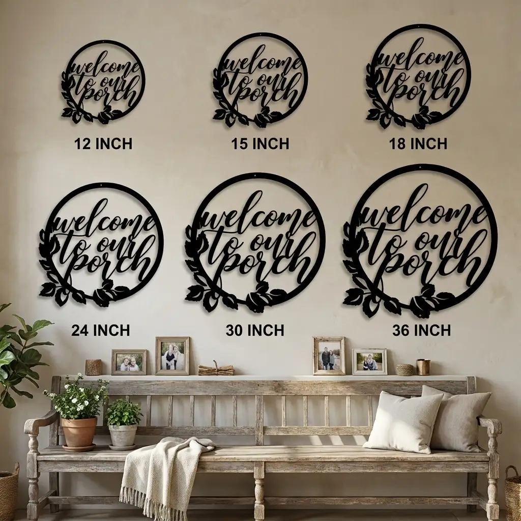 Welcome to Our Porch Indoor Outdoor Steel Wall Sign