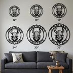 Personalized Viking Metal Wall Art | Custom Viking Name Sign | Norse Warrior Steel Wall Decor | Viking Helmet Home Decoration | Made in USA