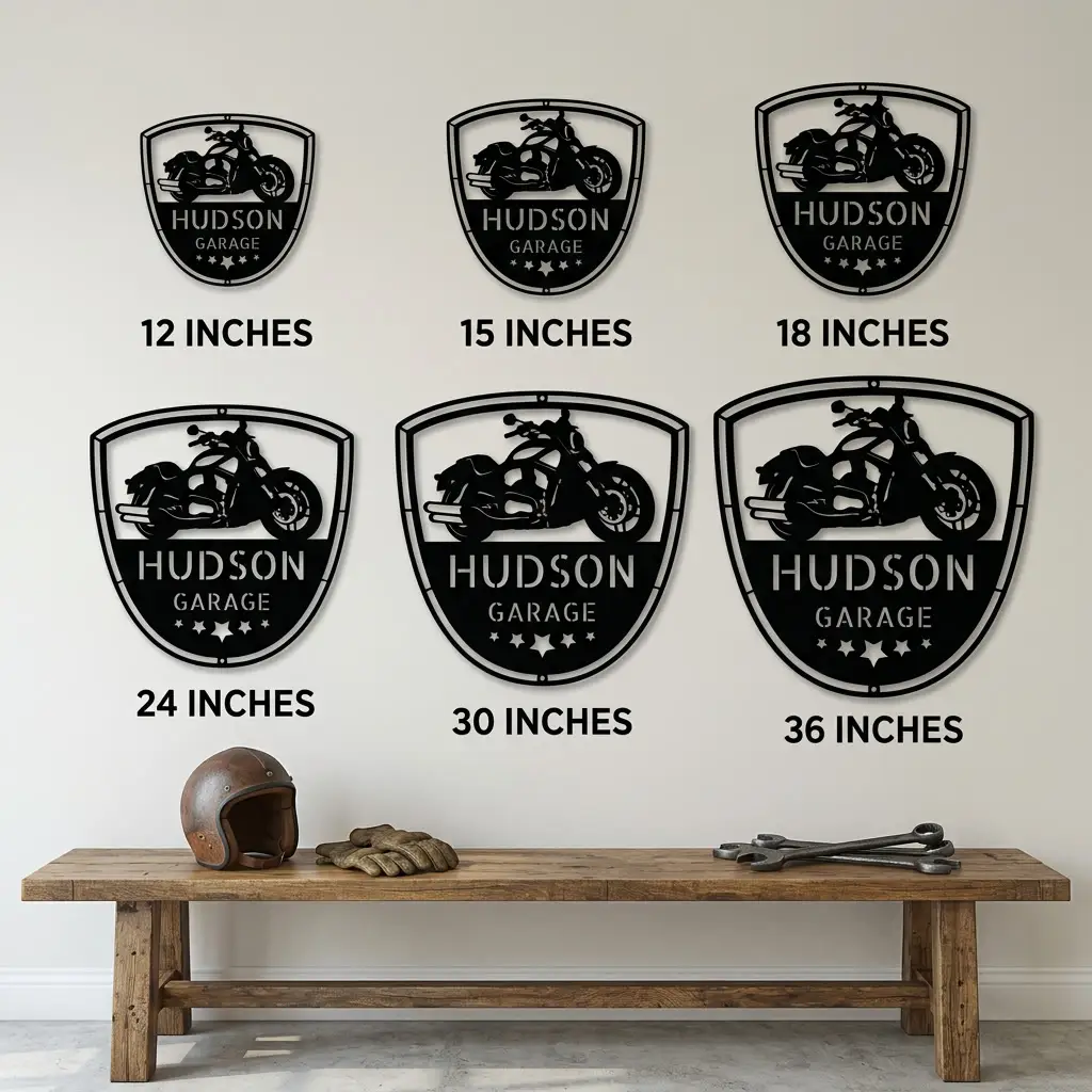 Motorcycle Biker Personalized Name Indoor Outdoor Steel Wall Sign