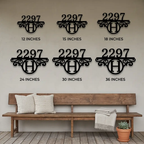 Personalized Address Sign with Initial | Custom Metal House Number Sign | Monogram Outdoor Address Plaque | Modern Farmhouse Steel Wall Decor