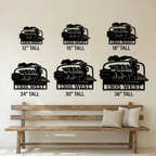 Personalized Coal Train Metal Wall Art | Custom Family Name or Address Train Sign | Steam Locomotive Steel Decor | Made in USA