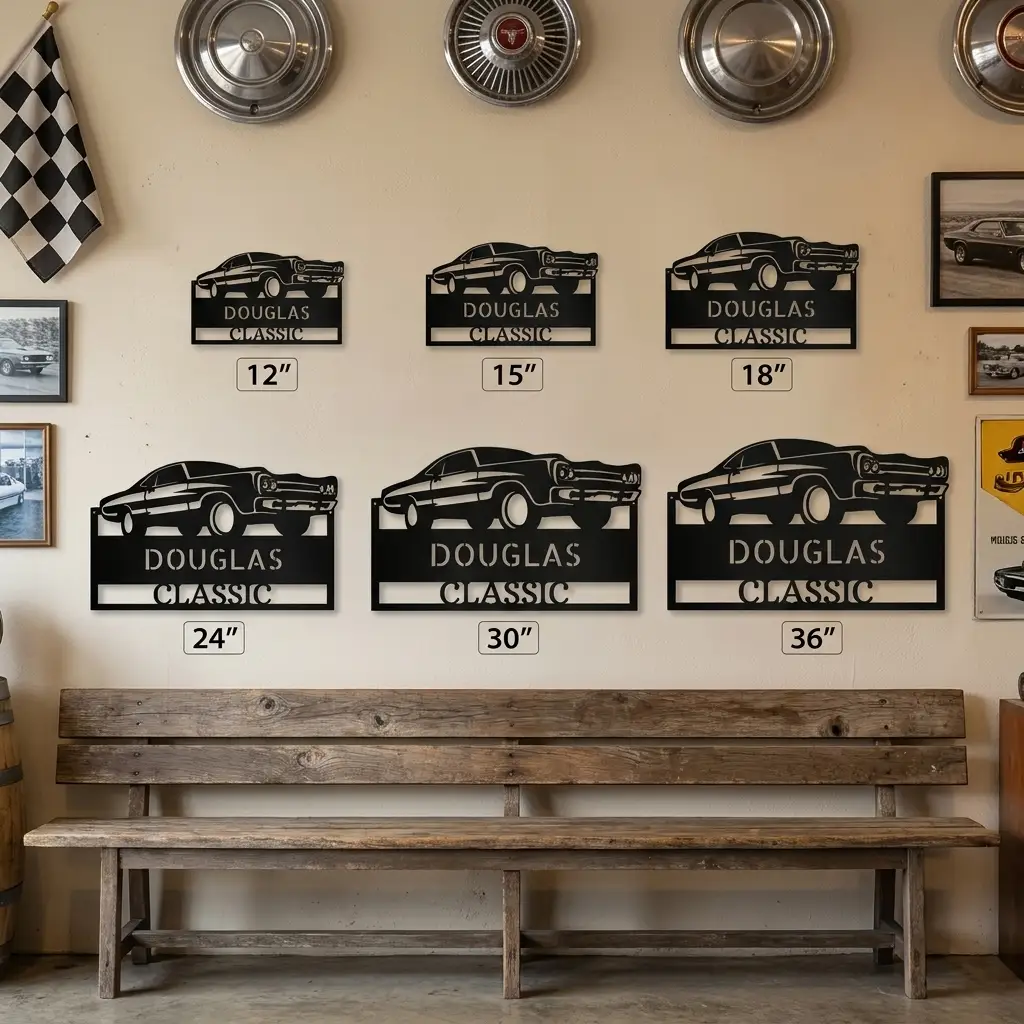 Classic Muscle Car Personalized Metal Wall Art | Custom Garage Sign | Man Cave Decor | Vintage Muscle Car Metal Sign | Personalized Auto Enthusiast Gift | Custom Name Wall Art