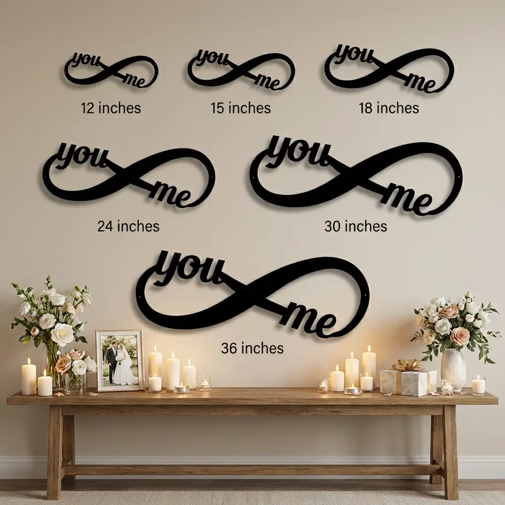 You & Me Infinity Metal Wall Art | Romantic Couple Sign | Wedding, Anniversary & Engagement Gift | Valentine’s Day Decor