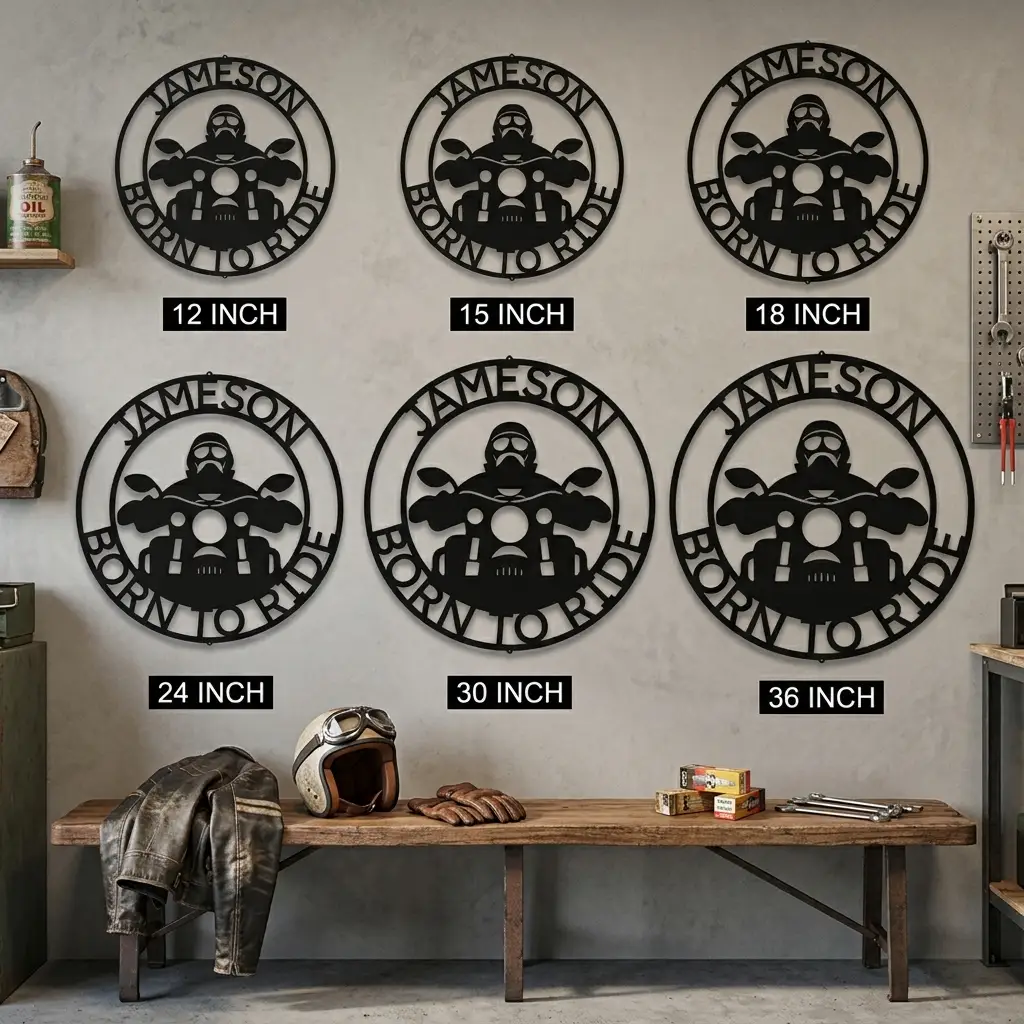 Motorcycle Rider Personalized Metal Wall Art, Custom Name Biker Sign, Born to Ride Motorcycle Decor, Garage Man Cave Wall Sign, Motorcycle Gift for Men, Dad, Husband or Rider